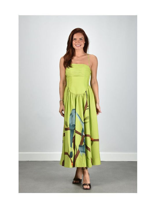 Summer Maxi Dress Bird Print