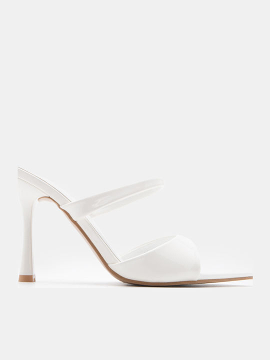 Luigi Mules With High Heel In White Colour