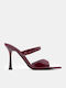 Mules With High Heel In Burgundy Colour