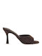 Suede Mules with High Heel in Brown Colour