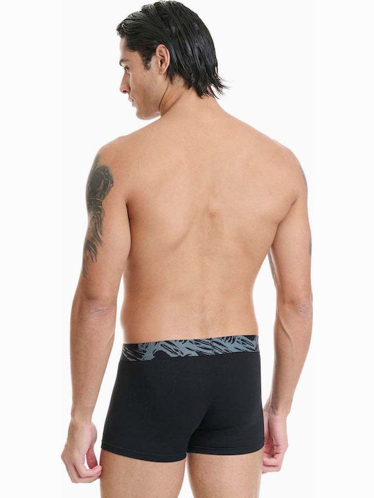 Walk Ανδρικά Μποξεράκια Μαύρα με Σχέδια 2Pack