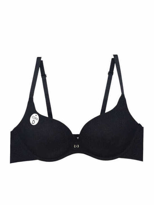 Sutien Negru Cu Căptușeală Ușoară Și Underwire