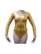 Kinder-Tanzbekleidung Bodys Ärmeln 4/4 Kind Gold Baumwolle