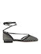 Suede Women's Ballerina Shoes In Black Colour W47002031A93-Black Strass With D240G-06 Fab