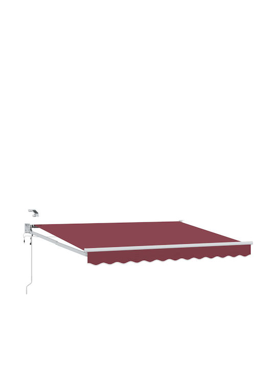 vidaXL Cort Terasă Cu LED Burgundy 2.5x2m