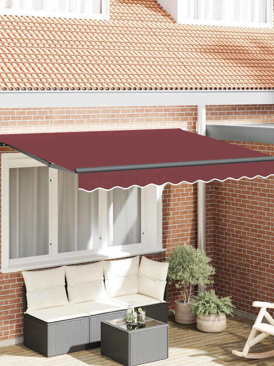 vidaXL Cort Terasă cu LED Burgundy 2.5x2m