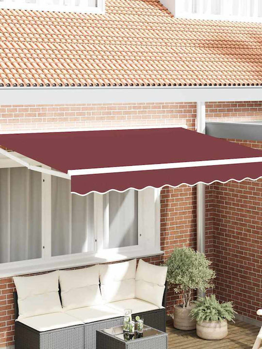 vidaXL Cort Terasă Cu LED Burgundy 2.5x2m