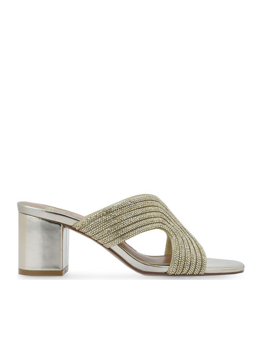 Exe Exe Damen Sandalen mit Strass Gold