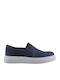 Leder Herren Slip-Ons Blau