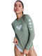Roxy Whole Hearted UPF 50 Women's Long Sleeve Sun Protection Shirt Green