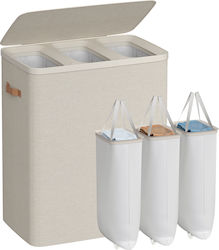 Songmics Кошница За Пране Текстилна 190л С Капак 64x40x75см Кафява