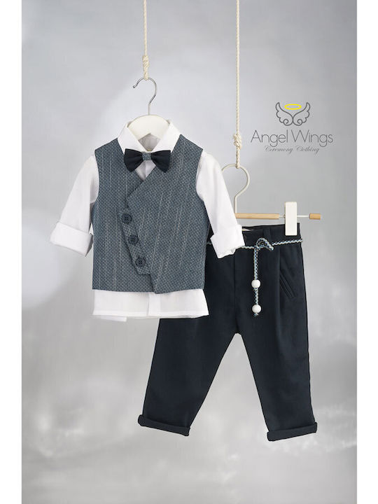 Angel Wings Βαπτιστικό Κοστούμι Navy Μπλε