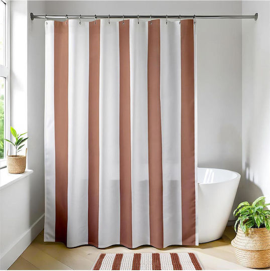 Stripes Κουρτίνα Μπάνιου 180x200cm Mocha Stripes