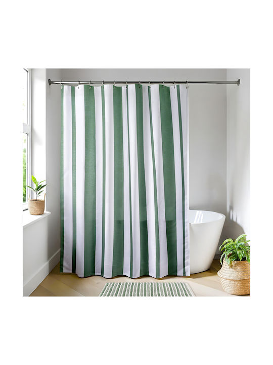 Stripes Shower Curtain 180x200cm Green Stripes
