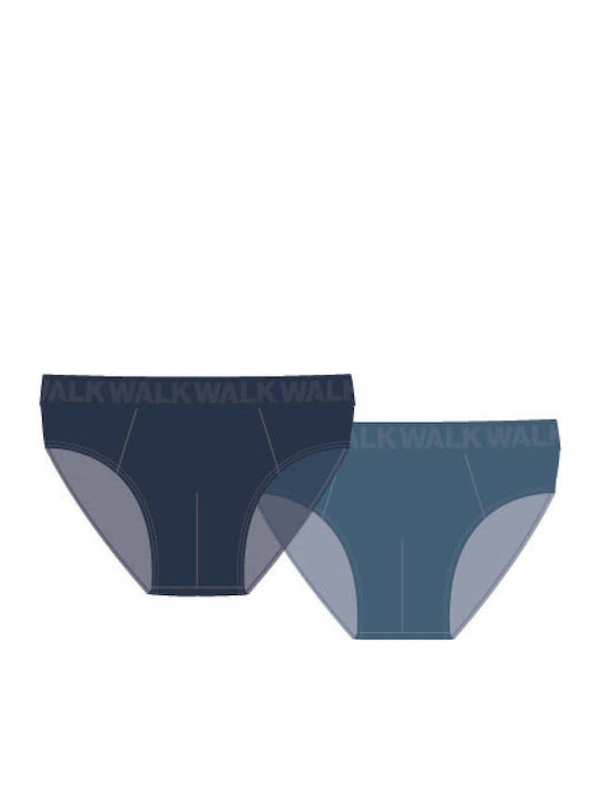 Walk Ανδρικά Σλιπ Μπλε 2Pack