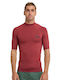Quiksilver Everyday UPF 50+ Men Short Sleeve Sun Protection Shirt Red