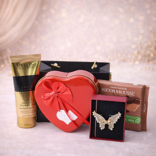 Set Cadou Tenderness Brosa Martisor Fluture Cremă De Mâini Eveline Argan Și Vanilie Ciocolată Ritter Sport Cacao Mousse Cutie Metalică Săpun Trandafiri Ursuleț De Pluș Plus În Geantă Elegantă Stil Poșetă Roșie Set Cadou Tenderness Brosa Martisor Fluture Cremă De Mâini Eveline Argan Și Vanilie Ciocolată Ritter Sport Cacao Mousse Cutie Metalică Săpun Trandafiri Ursuleț De Pluș Plus În Geantă Elegantă Stil Poșetă Roșie