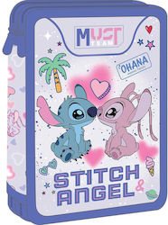Double Filled Pencil Case 15x5x21cm Stitch & Angel Ohana