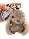 Fluffy Gray Bunny Keychain Brl340sz