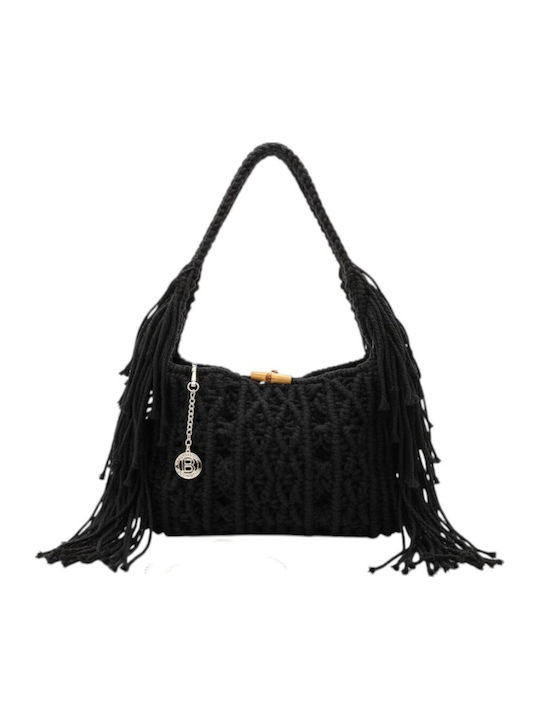 Bag to Bag Wicker Beach Bag Black CN26009-Black