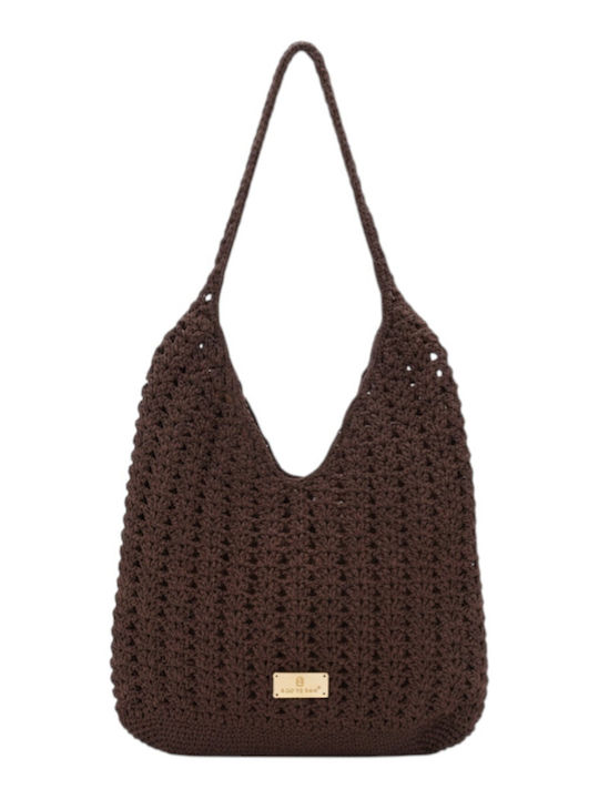 Bag to Bag Ψάθινη Τσάντα Θαλάσσης Καφέ