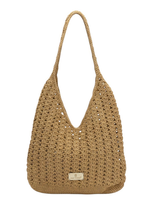 Bag to Bag Ψάθινη Τσάντα Θαλάσσης Πράσινη