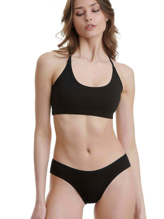Walk Bamboo Γυναικεία Boxer 2Pack Μαύρα