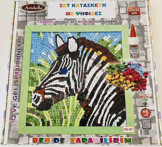 Mosaic Set Construction Zebra 32x32 Frame Glue Artebella