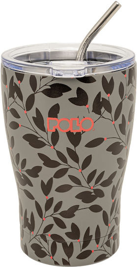 Потири-Термос Polo Coffee Mug 350ml Сиви Цветя
