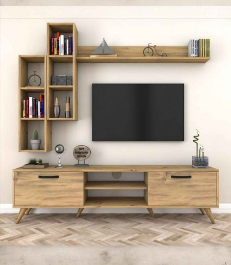 Stewehome Ρουστίκ Ξύλινη Βάση Τηλεόρασης Τοίχου 80x25x15cm Stewehome Ρουστίκ Ξύλινη Βάση Τηλεόρασης Τοίχου 80x25x15cm
