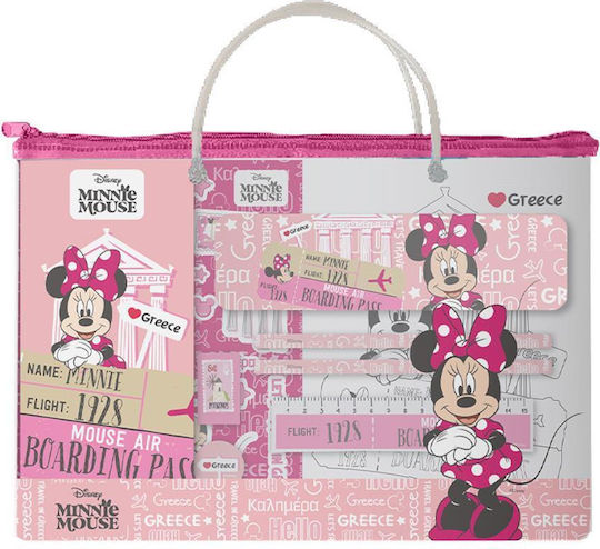 Schulset Rucksack aus PVC 17 Stück Hello Greece Minnie