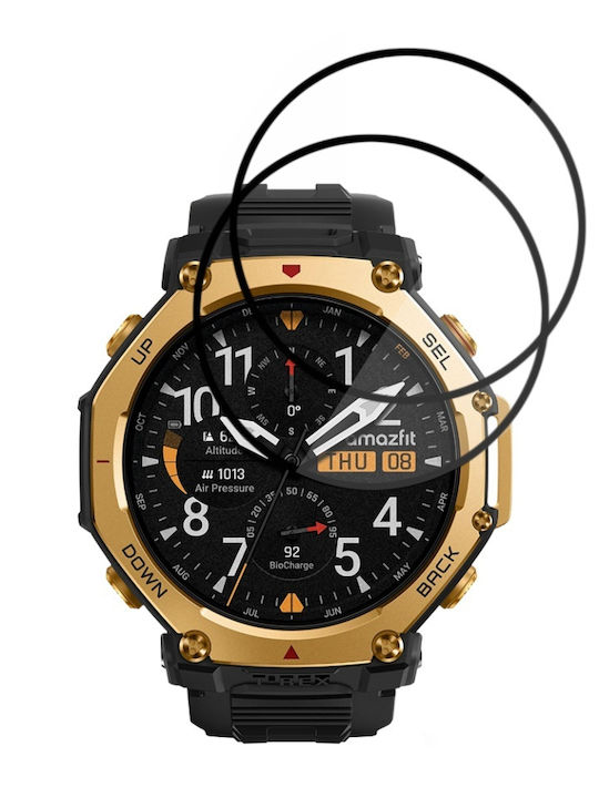 Пакет 2 Защитен Екран Amazfit T-rex 3 Pro 48мм Комплект Защита От Драскотини Стикер Нано Флекс Черен