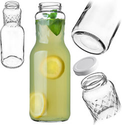 Sticlă De Suc Din Sticlă 1l + Capac Alb Fi53 1 Bucată