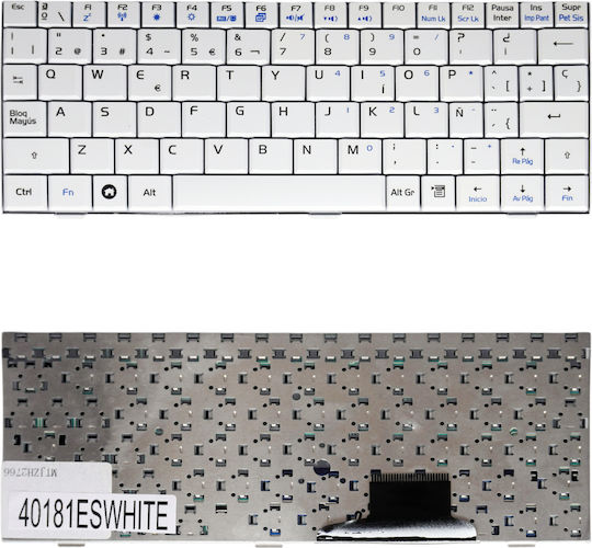 Spanish Laptop Keyboard For Asus Eee Pc 700 Epc700 701 900 901 900a 900hd V072462ak1 04gn021kus00-1 0kna-012uk03 Mp-07c63us Pk37b003f00 Es White Code 40181eswhite