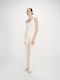 Damen Stoffhose mit Gummiband in Creme