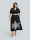Rochie De Vară Midi Pentru Nuntă Botez Neagră 8501.7240.NETTO-black