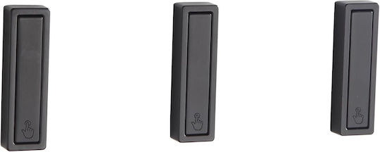 BGL Badezimmerhaken & -halter Dreifach mit Schrauben 12.3x10cm Schwarzes