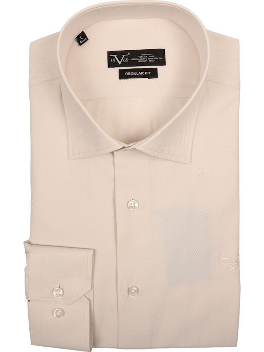 19V69 Long Sleeve Shirt Regular Fit Ecru