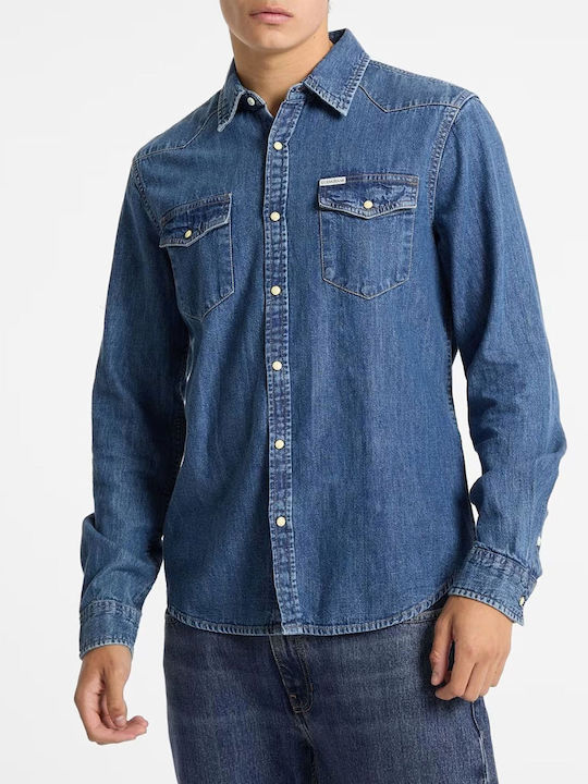 Guess Long Sleeve Denim Shirt in Regular Fit Denim