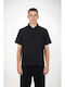 Short Sleeve Linen Shirt Black