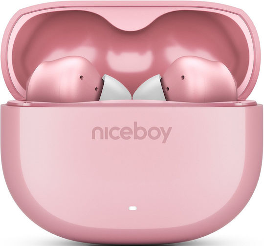 Niceboy Pins 4 In-Ear Bluetooth Kopfhörer mit Schweißbeständigkeit und Ladekoffer Rosa