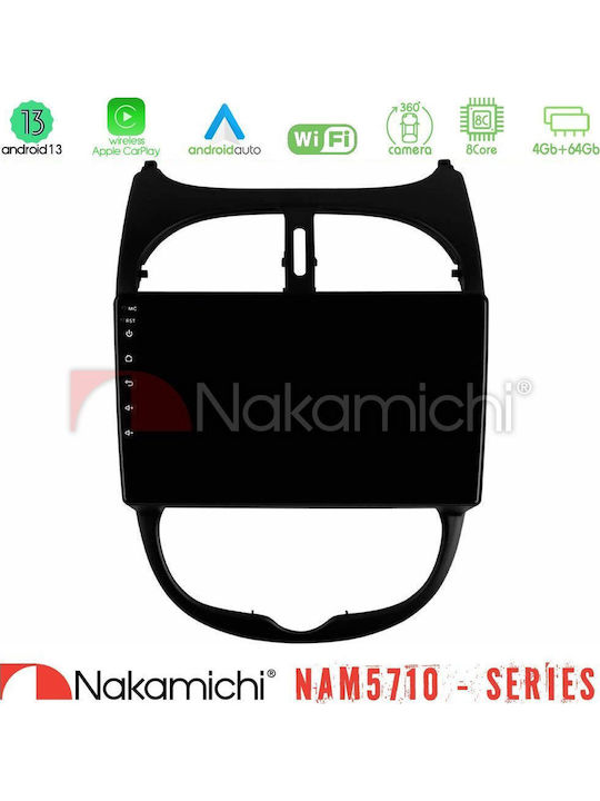 Nakamichi Car Audio System for Peugeot 206 1998-2009 Bluetooth USB WiFi GPS Apple CarPlay Android Auto with 9" Touch Screen