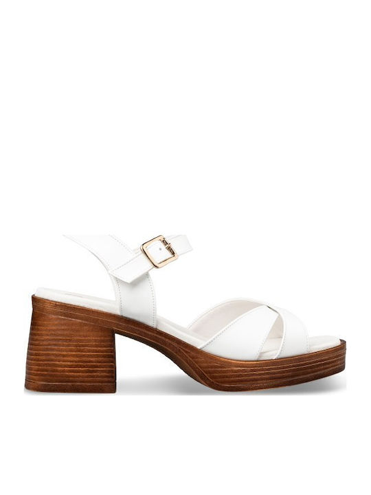 Envie Shoes Sandale Din Piele Albe