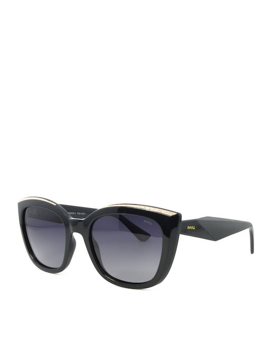 Invu Women’s Sunglasses with Black Frame and Black Polarized Mirror Lens IB22635A