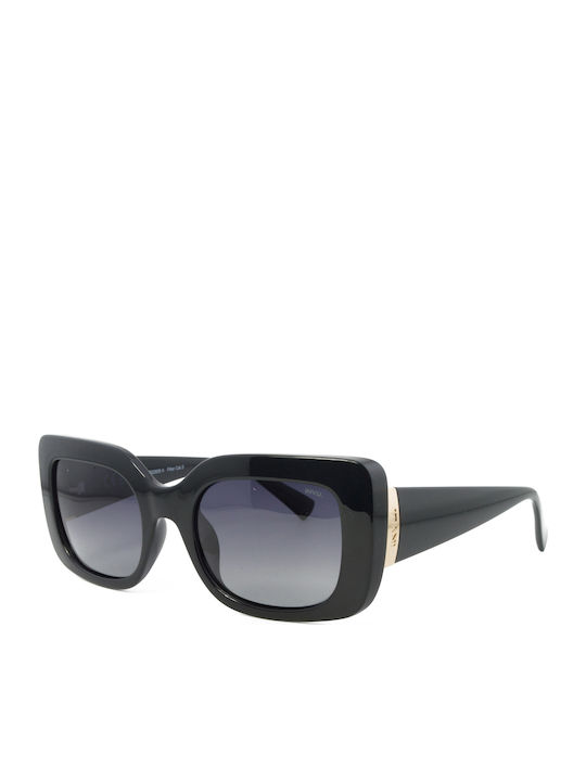 Invu Women Sunglasses with Black Frame and Black Polarized Lens IB22606A