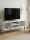 TV Stand Loren White Marble Effect L120xD30xH40cm