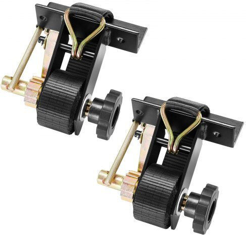 Vevor Ladder Rack Ratchet Straps Black Square Tube Mount 38 Mm Wide X 2.25 M Long Black Ladder Rack Straps Double J-hooks 226.8 Kg Load Heavy Duty Cargo Buckle Lock Strap 2 Pack