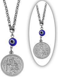 Silver Car Charm 309408416 Saint Christopher Virgin Mary Steel