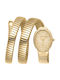 Just Cavalli Signature Snake Womens Battery Watch with Yellow Metal Bracelet