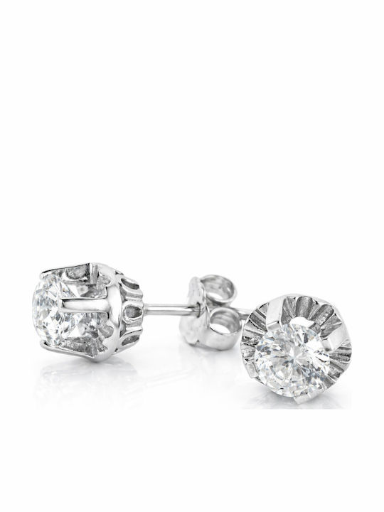 Atofio Kosmima Earrings in 14K White Gold with Stones